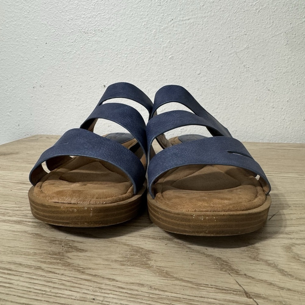 Eurosoft Sofft Nadine Blue Faux Suede Sandals Womens Size 9.5M Hook & Loop Strap - Picture 2 of 8